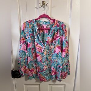 Lilly Pulitzer FLAW!  Size Large Elsa top in Peel & Eat